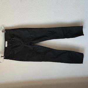 Madewell 9" Mid-Rise Skinny Crop Jeans ISKO Stay Black Raw-Hem Edition Size 24